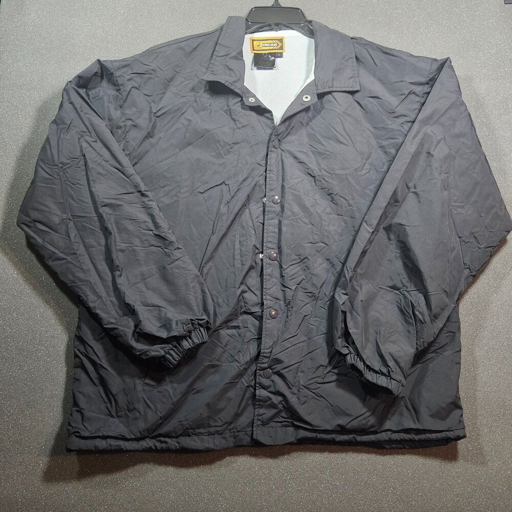 Ryno Gear Windbreaker Jacket Men’s L Black Snap Front Lightweight Coat